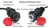 True Waterproof IP65 Loud Buzzer Alarm 100db Flashing Bright LED 12V Boat Plug Engine AL1WP