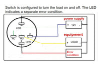 Push Button Switch SPDT w/ LED momentary or Push On/ Push OFF Latching 5 Wire 12V  #SWPB3-OF/M