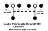 Double Momentary DPDT Highly Waterproof Rocker Switch Center Off Two Seals 12V Round #swblk62B