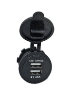 SAE to USB Charger Adapter Fast Charge 4.8 Amps Motorcycle Handlebar 3/4" 7/8 1" #CP+SBPN/SMNT+SAE/CP