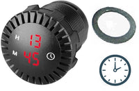 Waterproof Clock 12V-24V Marine Boat Car RV Panel Exterior LED Round Panel Time CLK1-R