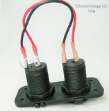 Waterproof Dual USB Charger and 12V Heavy Duty High Power 20A Socket Marine Wire - 12-vtechnology