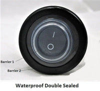 Double Sealed Waterproof Rocker 12 Volt Toggle Switch SPST Black Socket Round IP66 - 12-vtechnology