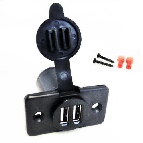 Dual USB Charger Socket 12 Volt   Plug Jack Panel  Mount  Boat Car Truck RV Auto - 12-vtechnology