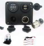 Panel High Power 4.2 A USB Charger + Voltmeter +12V Socket & Lighter Plug +Wires - 12-vtechnology