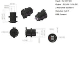 Triple 3.1 Amp USB Charger + Voltmeter +12 V Socket Panel Marine Outlet w/Jumper - 12-vtechnology