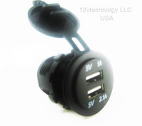 Large Handlebar USB Charger Plug Socket 12V Handlebar Motorcycles Fits Harley - 12-vtechnology