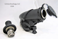 Motorcycle 12V Cigarette Lighter Plug & Socket  Outlet Handlebars 7/8 - 1/4" - 12-vtechnology