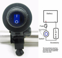 LED Waterproof 7/8'', 1-1/4" Motorcycle Handlebar Mount 12V On/Off Rocker Switch - 12-vtechnology