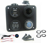 Panel 3.1 Amp USB Charger + Voltmeter +12V Socket + Switch Marine Outlet 60 inch - 12-vtechnology