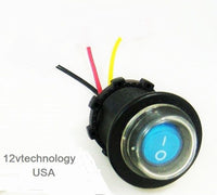 Sealed Covered Waterproof Rocker Toggle Switch SPST Marine 12V Panel Lighted Blu - 12-vtechnology