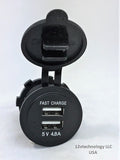 12 Volt DC 4.8A Waterproof Dual Car USB Charger Socket Outlet Plug Marine- USA ship - 12-vtechnology