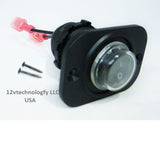 Sealed Waterproof Rocker Toggle Switch SPDT Center Off Panel Mount 12V Round # SWBLK2A-1