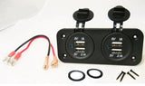 Double USB 3.1 Amp Chargers Panel Plug Jack Mount Marine 12V Outlet With Wires. - 12-vtechnology