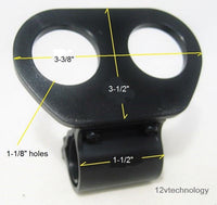 Heavy Nylon Motorcycle Mount 1-1/8" Holes, Handlebars 3/4" , 7/8". 1.0", 1-1/8" - 12-vtechnology