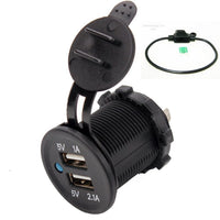 Waterproof Dual USB Charger Socket Outlet 3.1 A Panel Mount Plug Motorcycle Fuse - 12-vtechnology