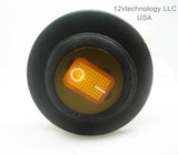 Waterproof LED Round Rocker Toggle Switch On/Off 12V Socket Dash Mount Yellow - 12-vtechnology