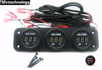 Three Battery Bank Monitor 12V Voltmeter RV Marine Boat House Starting Wired - 12-vtechnology