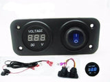 12V Battery Bank Voltmeter Monitor RV Marine House Starting Wired + Switch Blue - 12-vtechnology