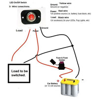 Enclosed Waterproof Rocker Toggle Switch SPST Marine Socket 12 Volt Color LED Choice - 12-vtechnology