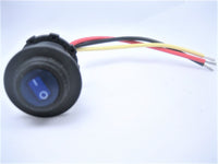 Waterproof Round Rocker Toggle Switch Panel Socket SPST Marine CAR On-Off 12V BL - 12-vtechnology