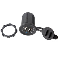 Waterproof Dual USB Charger Socket Power Plug Outlet 3.1 A Dash Mount w/ Wires. - 12-vtechnology