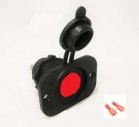 Accessory Lighter Socket 12V Marine w Red LED & Boot Illuminated Plug Outlet - 12-vtechnology