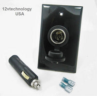 High Current 20A 12 Volt Caravan RV Lab Lighter Power Socket  And Plug + Wall Mount - 12-vtechnology