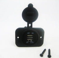 No LED Waterproof Dual USB Charger Socket 12 V Outlet Power Marine Motorcycle - 12-vtechnology