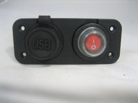 Waterproof Dual USB Charger and  Lighted Switch Marine 12 Volt Panel Dashboard - 12-vtechnology