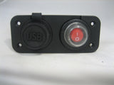 Waterproof Dual USB Charger and  Lighted Switch Marine 12 Volt Panel Dashboard - 12-vtechnology