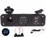 Fast Install Wired 3.1 Amp USB Charger + Voltmeter +12V Socket Panel Outlet Boat - 12-vtechnology