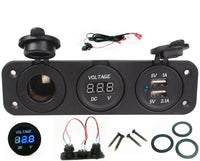 Triple 3.1A Dual USB Charger + Voltmeter + Cigarette Lighter Socket Plug 12V - 12-vtechnology