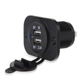 Waterproof Dual USB Charger Socket Outlet 3.1 amp Panel Mount Jack Motorcycle - 12-vtechnology