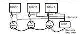 12V Battery Voltmeter Monitor 3 Banks Marine House Starting w/ Switch 60" Wires - 12-vtechnology