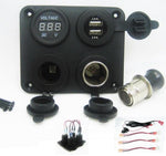 Highest Power 4.8A USB Charger + Voltmeter +12V Socket & Lighter Plug w Wires - 12-vtechnology