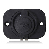 12V DC 3.1A Waterproof Dual Car USB Charger Socket w/ Panel Mounting Screws - 12-vtechnology