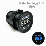 Large Body 12 /24 DC Blue Voltmeter Digital, Chargers Outlet Socket  Motorcycle - 12-vtechnology