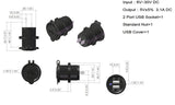 Waterproof Dual USB Charger Socket Plug Outlet 3.1A Panel Mount Motorcycle +Fuse - 12-vtechnology