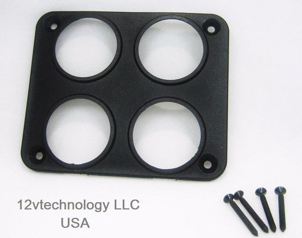 Quad Socket USB 12 Volt Power Plug Outlet Surface Panel Mounting Plate Only - 12-vtechnology