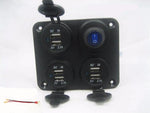 Waterproof Panel 9.2 Amp USB Charger Outlet Socket Power Switch w/ LED Wired 12v