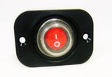 Sealed Waterproof LED Rocker Toggle Switch SPST Marine 12V Panel Mount Round Red - 12-vtechnology