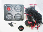 12V Battery Voltmeter Monitor 3 Banks Marine House Starting w/ Switch 60" Wires - 12-vtechnology