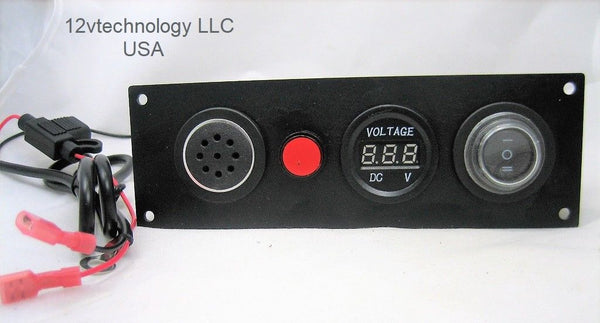 Discharge Battery Voltage Monitor 12V Detector Voltmeter Alarm w/ Mute Marine - 12-vtechnology