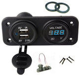 New USB 3.1 Amp Charger and Voltmeter Panel Mount Marine 12 V Motorcycle Outlet - 12-vtechnology