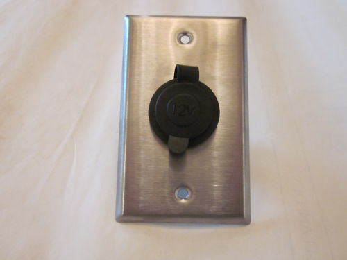 12 Volt Accessory RV Lighter Socket & Metal Wall Mount Plate RV Lab Marine Boat - 12-vtechnology