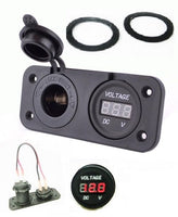 Waterproof Socket Power Outlet Volt Meter Panel Mount Marine 12 /24 V Voltmeter - 12-vtechnology