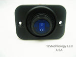 Waterproof Rocker Toggle Switch SPST Socket 24 Volt Marine Blue LED Panel Dashboard  #swb1-24