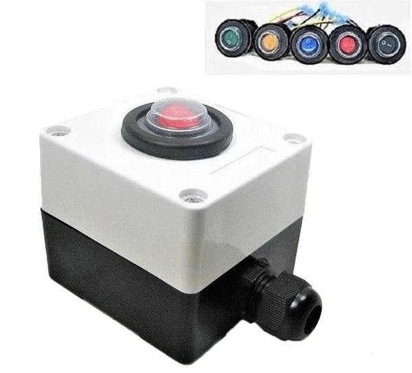 Double Sealed Waterproof Rocker Toggle SPST LED Switch & Utility Box 12 Volt IP66 SWR1B/encl