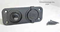 Waterproof 12V Plug power Lighhter style Socket & Fuse Holder 15A Surface  #csr/cfss15/T/4